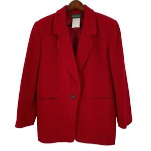 Red wool cashmere coat womens size 12 made in Moldova vintage